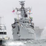 HMS Campbeltown final entry gun salute.