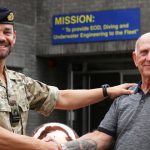 Lt Cdr Al Nekrews says farewell to Ed Baxendale