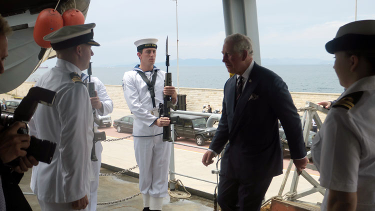 Prince Charles joins HMS Echo