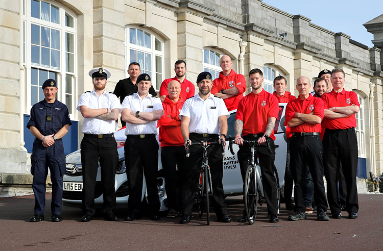 Royal Navy personnel are taking part in a 300-mile cycle ride across England