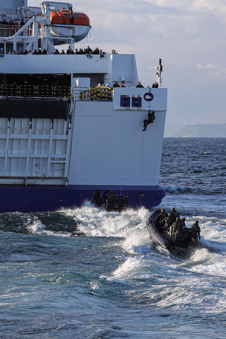Royal Marines swoop on passenger ferry