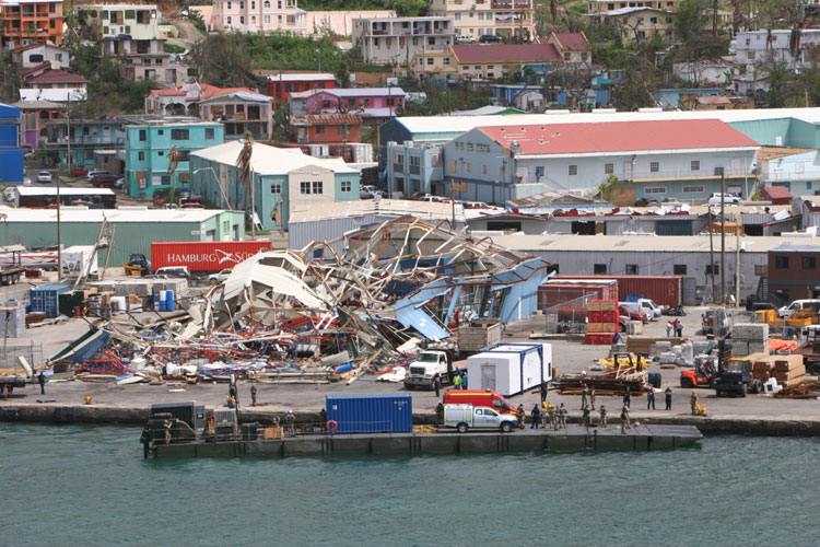 Royal Fleet Auxiliary ship, RFA Mounts Bay, returns to island paradise it helped rebuild