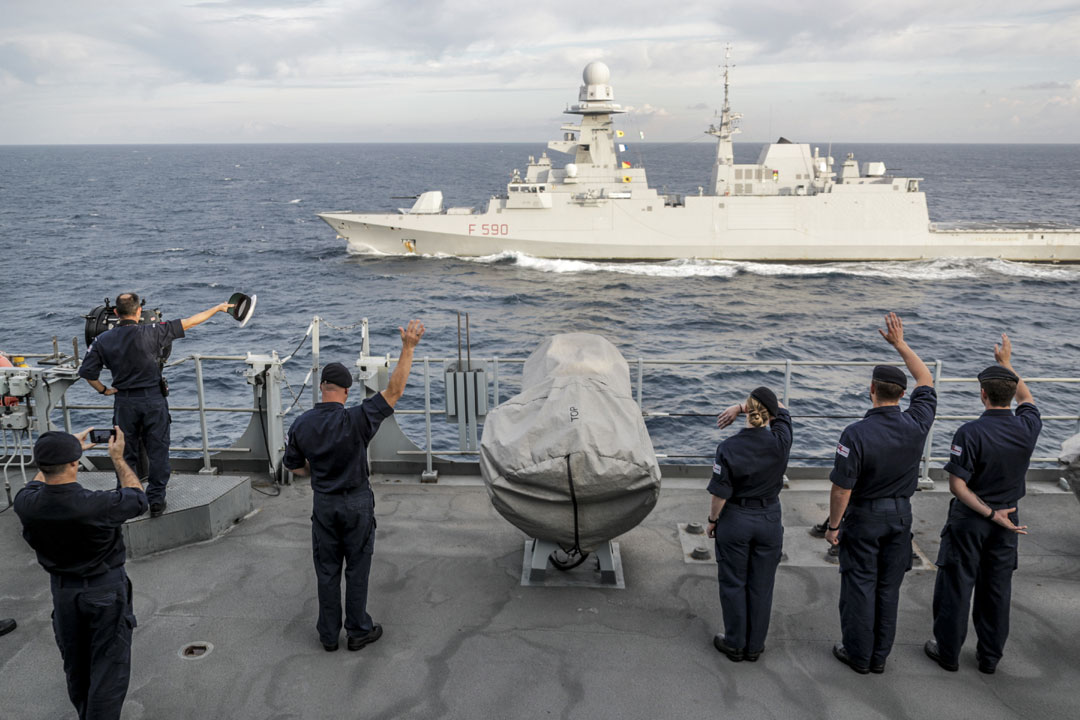 UK task group links up with Italian carrier in last act of autumn deployment