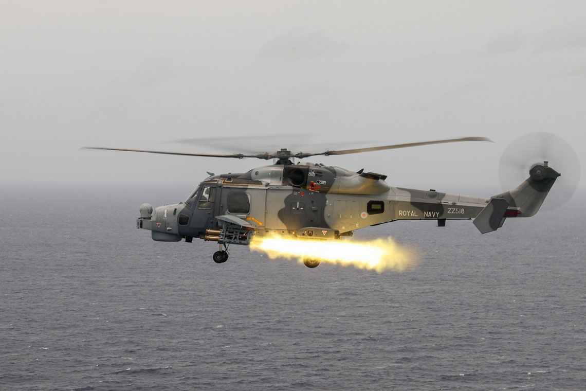 Wildcat helicopter firing Martlet lightweight missile
