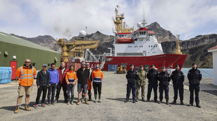 HMS Protector honours pioneering polar explorer