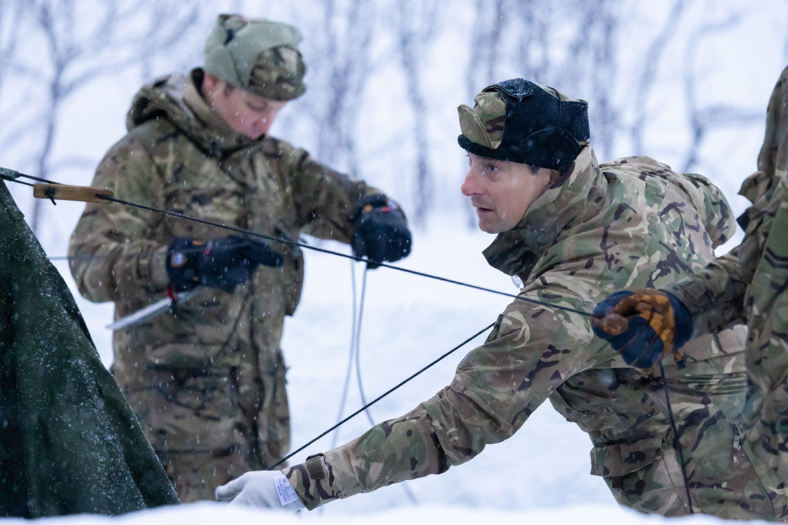 Bear Grylls joins Royal Marines on Arctic exercises
