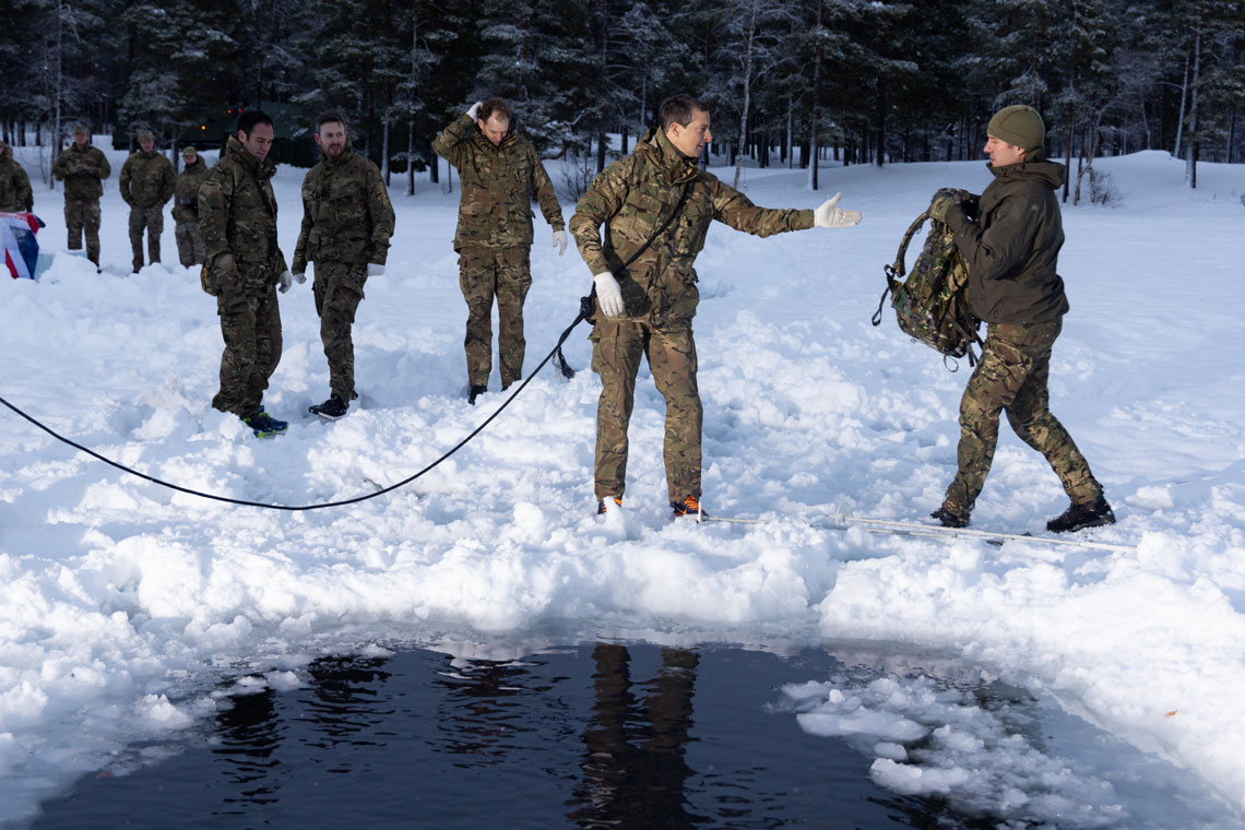 Bear Grylls joins Royal Marines on Arctic exercises