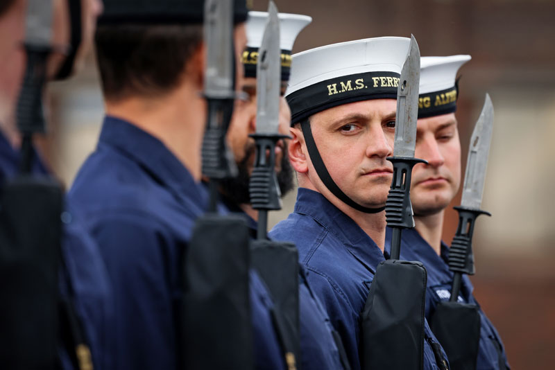 Royal Navy sailors and Royal Marines have carried out their final rehearsals ahead of major celebrations at Buckingham Palace marking the 70-year reign of The Queen
