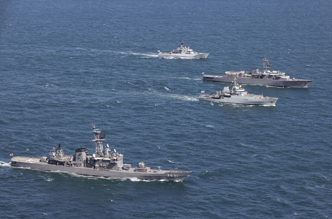 Shimakaze, HMS Enterprise, Kashima and HMS Mersey