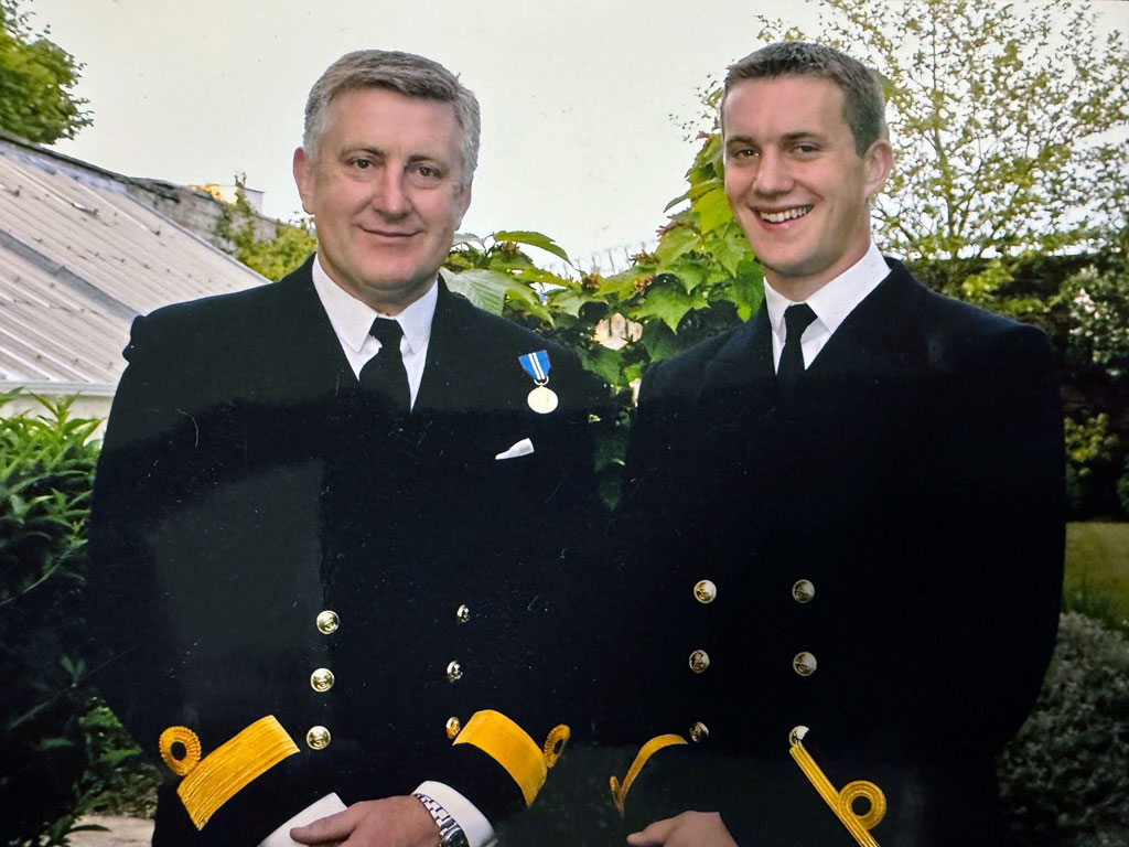 Cdre Jeff and Sub Lt Will Blackett in 2004