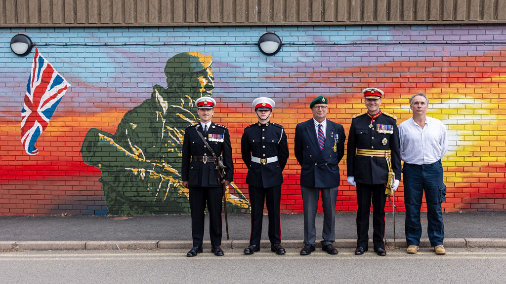 Iconic Royal Marines Yomper mural unveiled at Commando Training Centre
