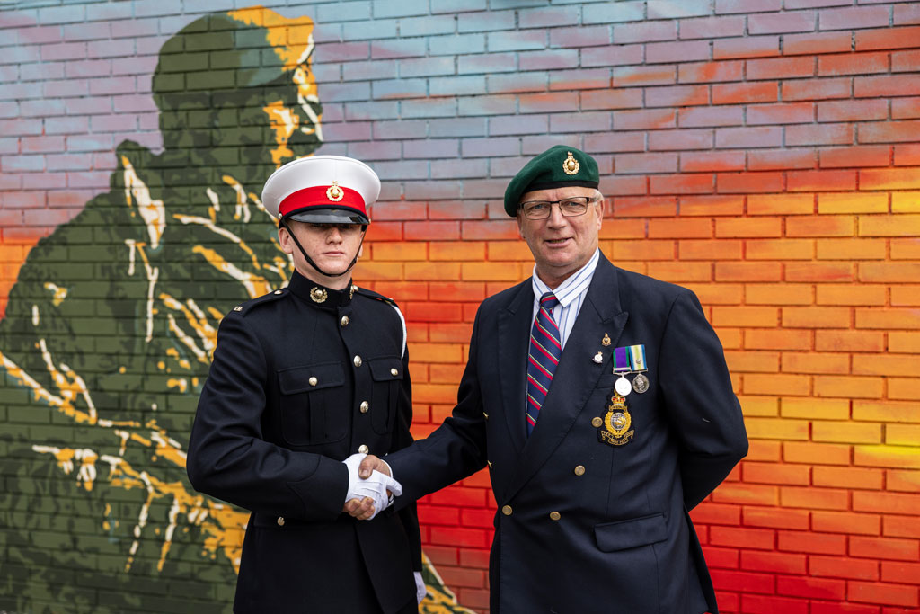 Iconic Royal Marines Yomper mural unveiled at Commando Training Centre