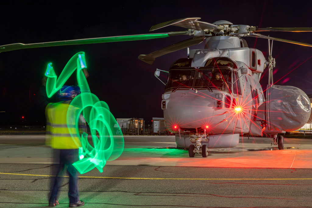 Royal Navy fliers pass six-week mark safeguarding Cyprus from drone and missile attack. Merlin Helicopter