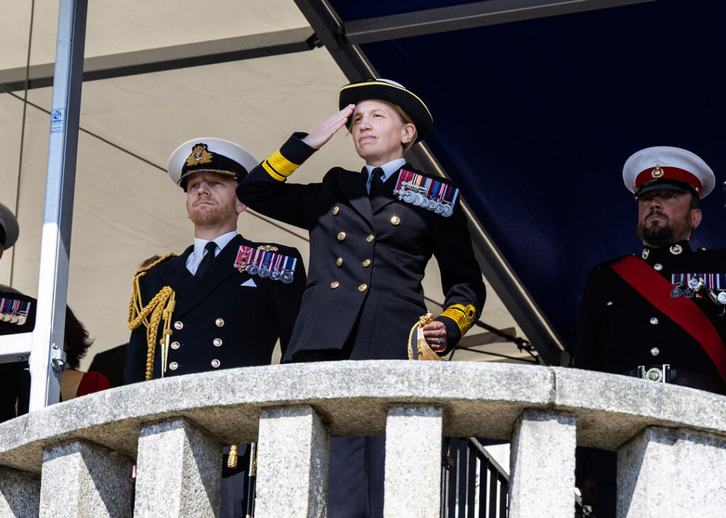 Rear Admiral Rachel Singleton, Director Navy Digital taking the salute.