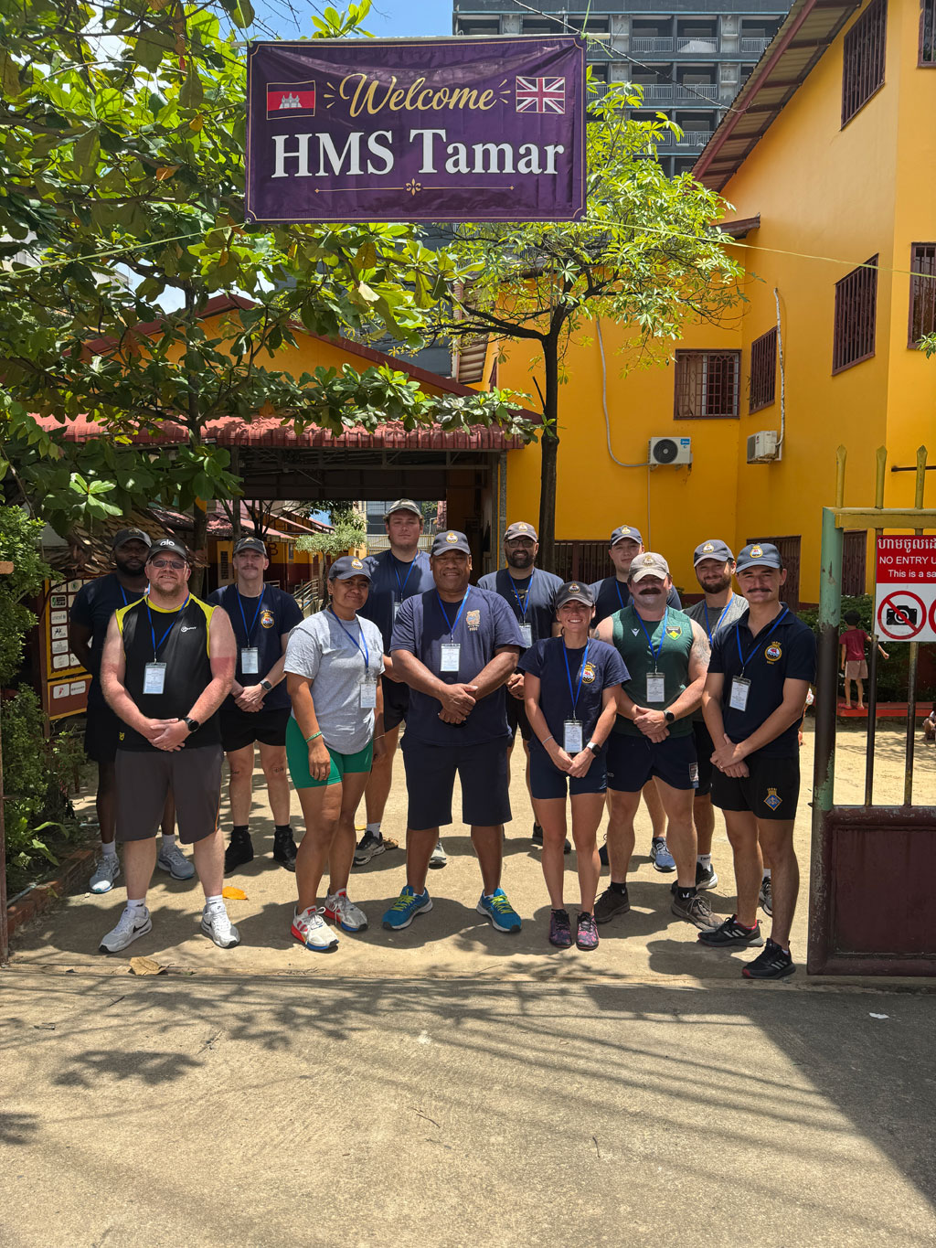 Sailors and volunteers at the community project for young people